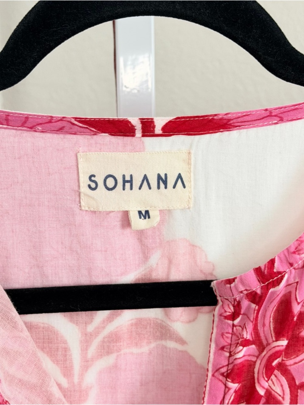 Sohana Pink Floral Mini Dress Size Medium Short Sleeve - Picture 5 of 6